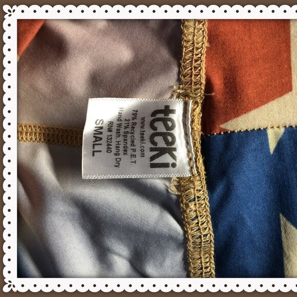 teeki  NWT  Women’s Leggings Star Novelty Print Athleisure 4th Of July Size S - Picture 5 of 6